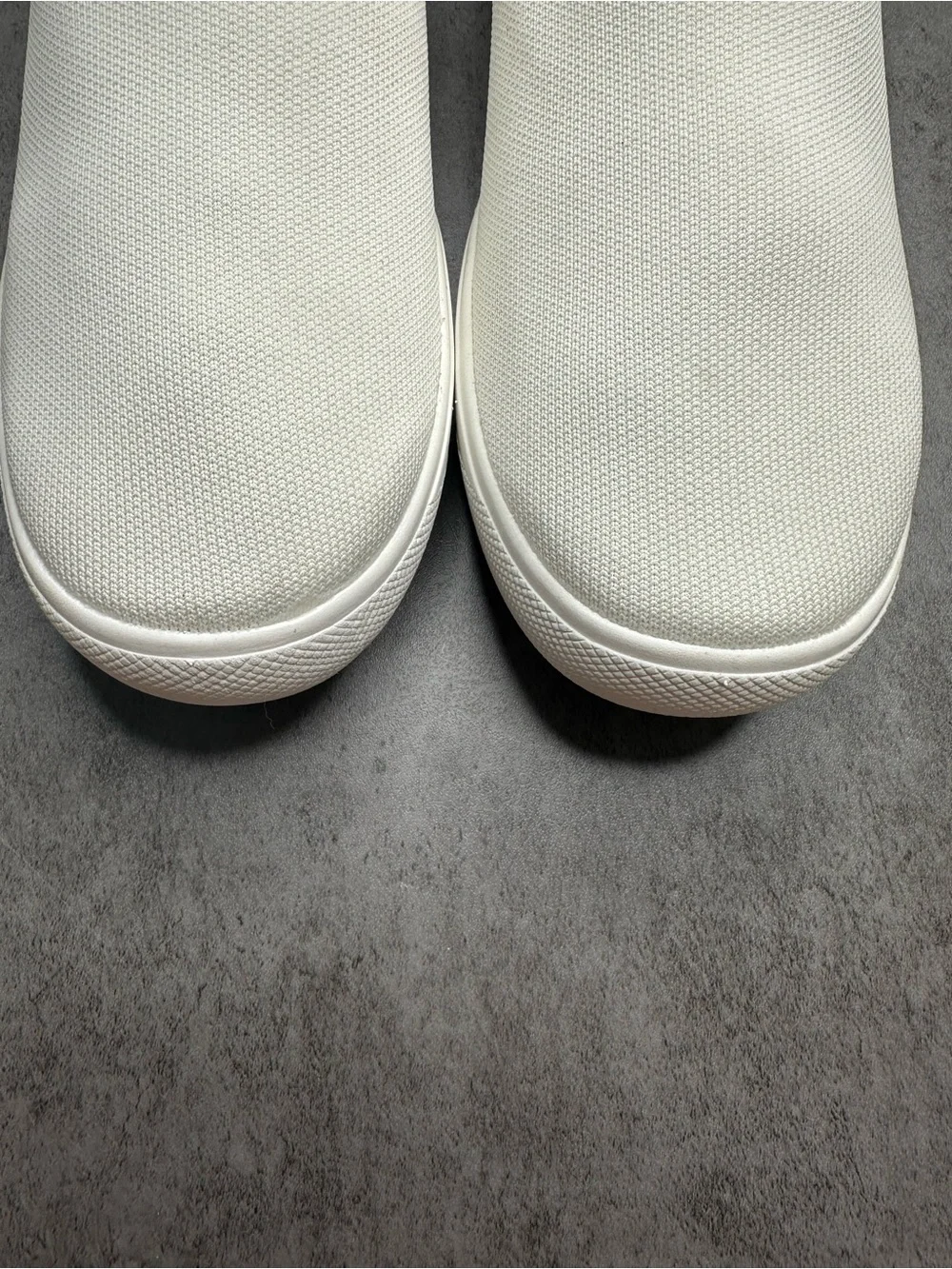 Vessi Off-White Knit Slip-On Sneakers